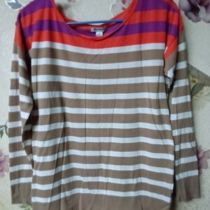 Old Navy Orange and Purple Striped Top
